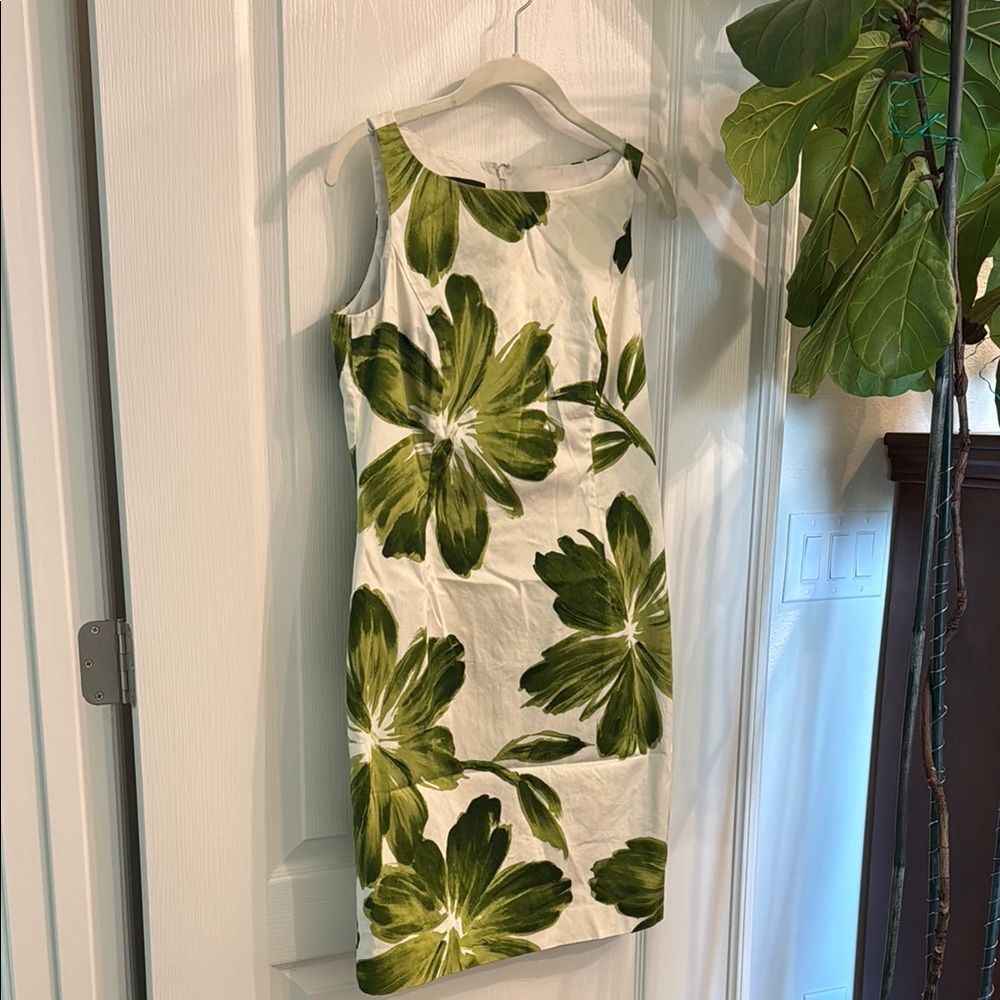 Floral Green Sleeveless Dress